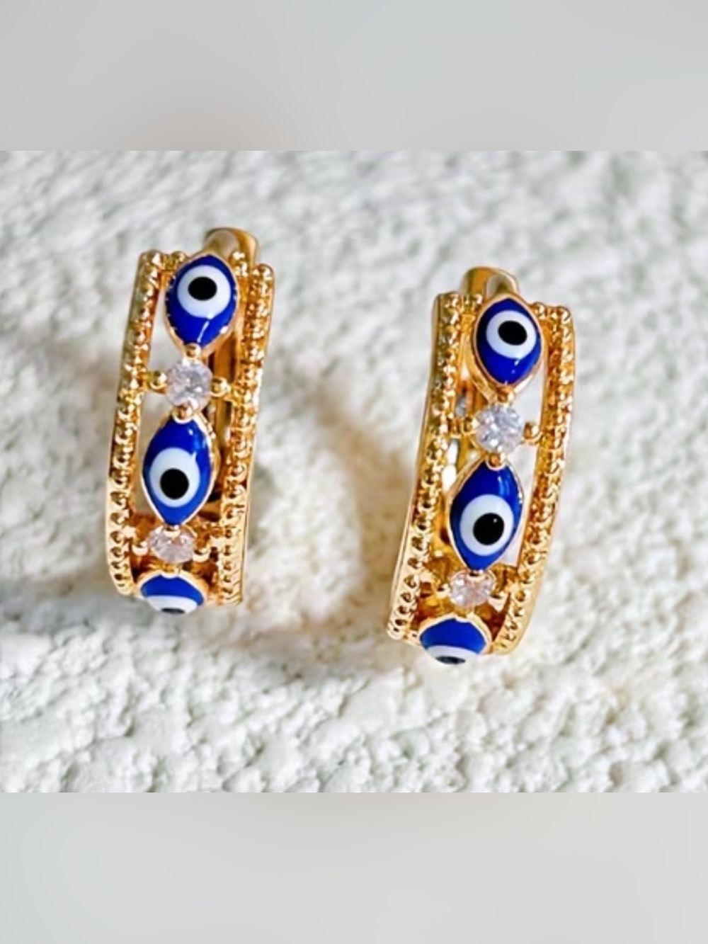 Evil Eye Huggies/Small Hoop Earrings